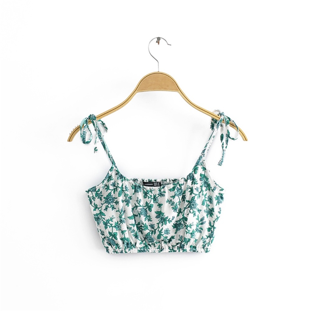 bohemian mint cami crop top ruffle skirt set - Picture 4 of 7